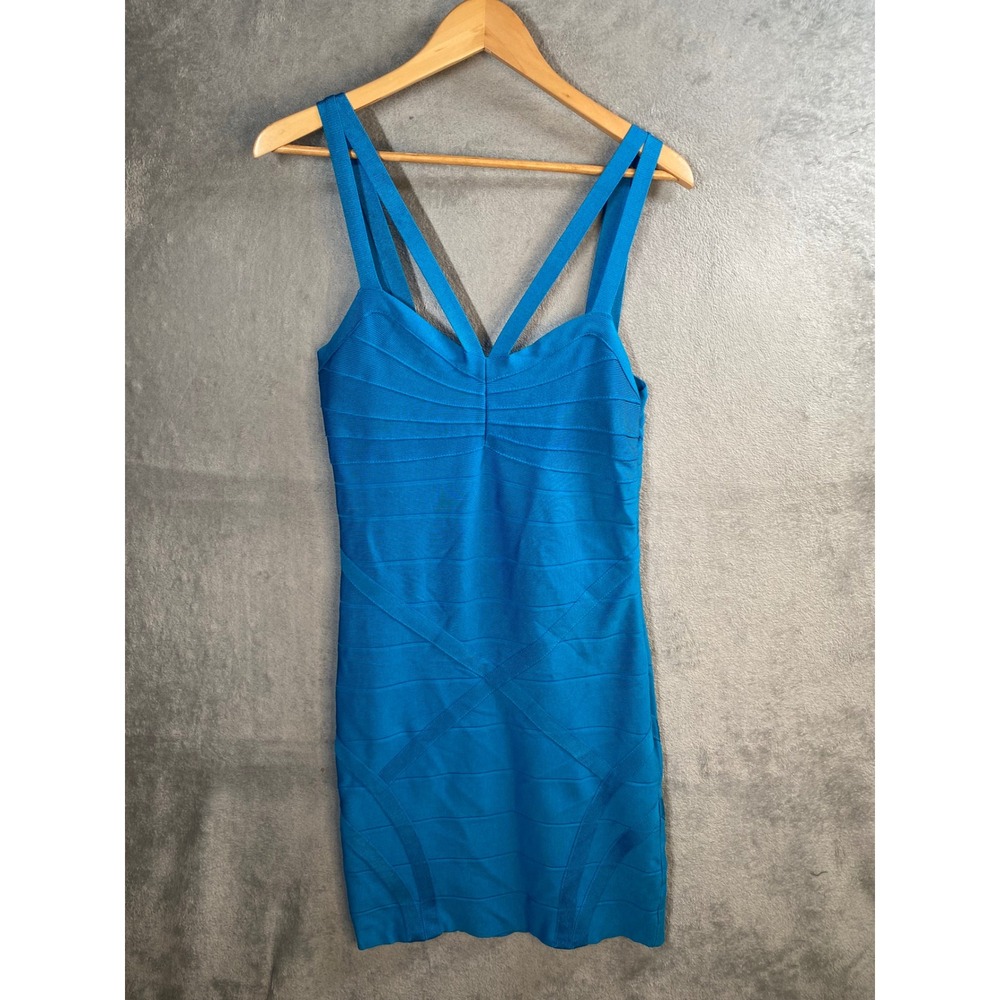 2b Bebe Bandage Dress Womens Large Strappy Cutout Bodycon Y2k Glam Night Out